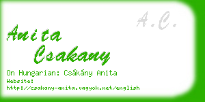 anita csakany business card
